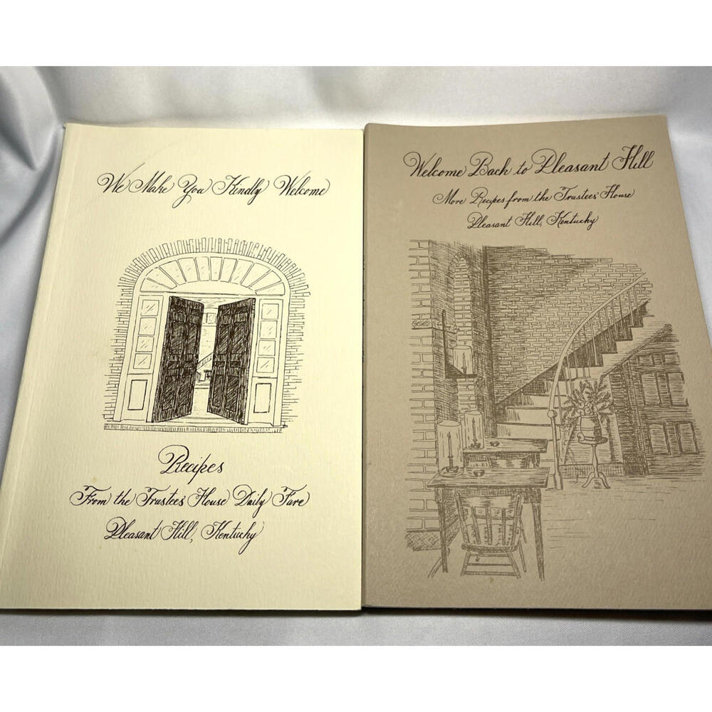 2 Shaker Recipe Cookbooks - Pleasant Hill Kentucky Community 1970 & 1977